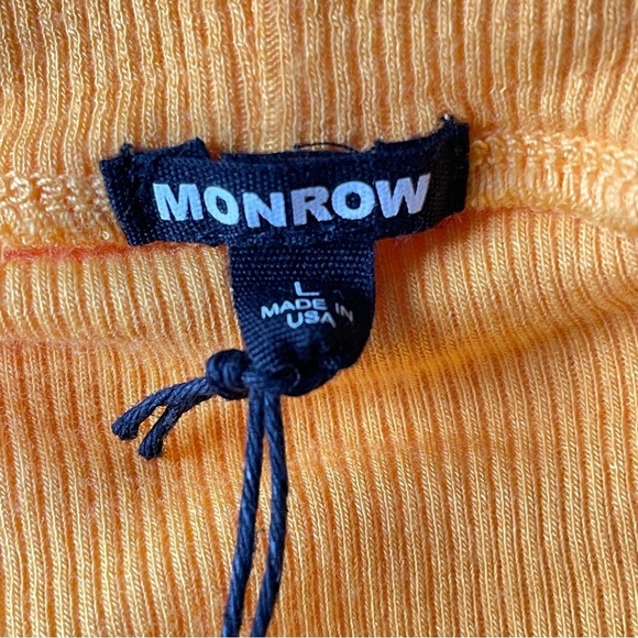 New! Monrow Marigold Rib Knit Off Shoulder Henley Top NWT - 35567 - Picture 11 of 12